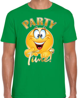 Bellatio Decorations Foute party t-shirt voor heren - Emoji Party - groen - carnaval/themafeest 2XL