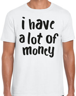 Bellatio Decorations Foute party t-shirt voor heren - I have a lot of money - wit - carnaval/themafeest 2XL