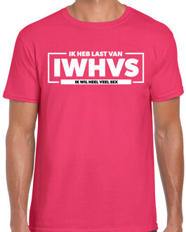 Bellatio Decorations Foute party t-shirt voor heren - last van - roze - carnaval/themafeest