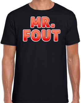 Bellatio Decorations Foute party t-shirt voor heren - Mr. Fout - zwart/rood - carnaval 2XL