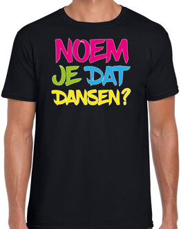Bellatio Decorations Foute party t-shirt voor heren - noem je dat dansen? - zwart - carnaval/themafeest