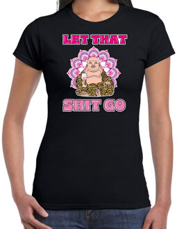 Bellatio Decorations Foute party verkleed t-shirt voor dames - boeddha rose - zwart - carnaval/themafeest outfit