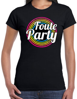 Bellatio Decorations Foute party verkleed t-shirt zwart voor dames - 70s, 80s party verkleed outfit 2XL - Feestshirts