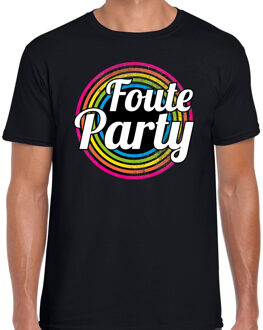 Bellatio Decorations Foute party verkleed t-shirt zwart voor heren - 70s, 80s party verkleed outfit 2XL - Feestshirts