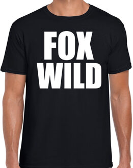 Bellatio Decorations Foxwild fun tekst t-shirt zwart voor heren 2XL