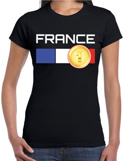 Bellatio Decorations France / Frankrijk landen t-shirt zwart dames L