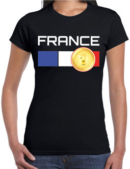 Bellatio Decorations France / Frankrijk landen t-shirt zwart dames