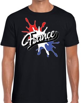 Bellatio Decorations France/Frankrijk t-shirt spetter zwart voor heren L