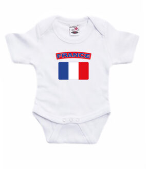 Bellatio Decorations France romper met vlag Frankrijk wit voor babys 56 (1-2 maanden)