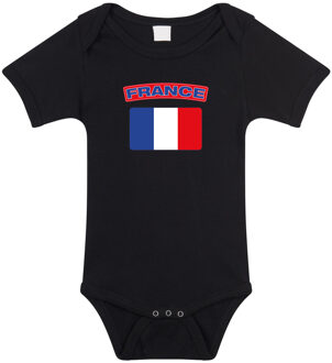 Bellatio Decorations France romper met vlag Frankrijk zwart voor babys 56 (1-2 maanden)