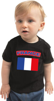 Bellatio Decorations France t-shirt met vlag Frankrijk zwart voor babys 62 (1-3 maanden)