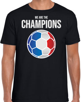 Bellatio Decorations Frankrijk EK/ WK supporter t-shirt - we are the champions met Franse voetbal - zwart - heren - kleding / shirt L