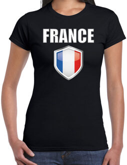 Bellatio Decorations Frankrijk landen t-shirt zwart dames - Franse landen shirt / kleding - EK / WK / Olympische spelen France outfit XS