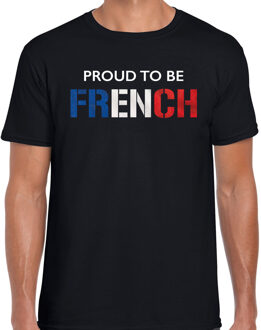 Bellatio Decorations Frankrijk Proud to be French landen t-shirt - zwart - heren -  Frankrijk landen shirt  met Franse vlag/ kleding - EK / WK / Olympische spelen outfit 2XL