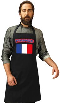 Bellatio Decorations Frankrijk vlag barbecueschort/ keukenschort zwart volwassenen