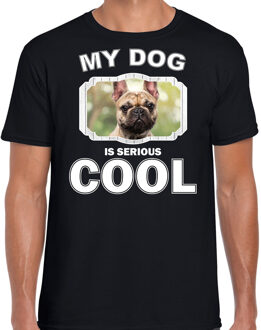 Bellatio Decorations Franse bulldog honden t-shirt my dog is serious cool zwart - heren - Franse bulldogs liefhebber cadeau shirt 2XL