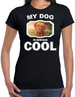 Bellatio Decorations Franse Mastiff honden t-shirt my dog is serious cool zwart - dames - Franse Mastiff liefhebber cadeau shirt 2XL