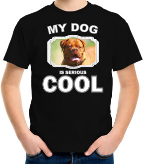 Bellatio Decorations Franse mastiff honden t-shirt my dog is serious cool zwart - kinderen - Franse mastiff liefhebber cadeau shirt L (146-152)