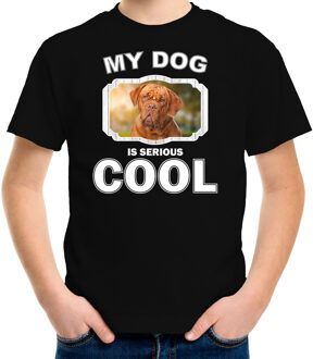 Bellatio Decorations Franse mastiff honden t-shirt my dog is serious cool zwart - kinderen - Franse mastiff liefhebber cadeau shirt L (146-152)