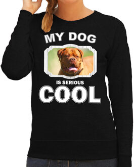 Bellatio Decorations Franse mastiff honden trui / sweater my dog is serious cool zwart - dames - Franse mastiff liefhebber cadeau sweaters 2XL