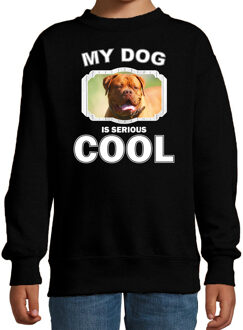 Bellatio Decorations Franse mastiff honden trui / sweater my dog is serious cool zwart - kinderen - Franse mastiff liefhebber cadeau sweaters 12-13 jaar (152/164)