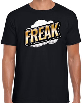 Bellatio Decorations Freak fun tekst t-shirt voor heren zwart in 3D effect 2XL