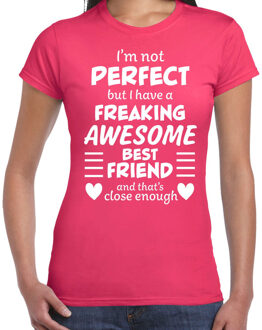 Bellatio Decorations Freaking awesome Best friend / beste vriend cadeau t-shirt roze 2XL