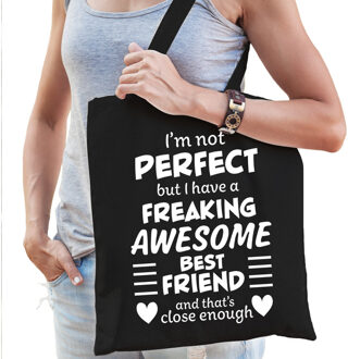 Bellatio Decorations freaking awesome best friend / beste vriend cadeau tas zwart dam