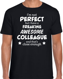 Bellatio Decorations Freaking awesome colleague / collega cadeau t-shirt zwart heren - kado shirt  / verjaardag cadeau L