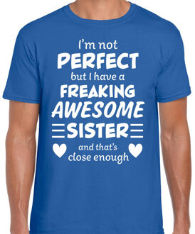 Bellatio Decorations Freaking awesome Sister / zus cadeau t-shirt blauw heren