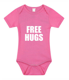 Bellatio Decorations Free hugs cadeau baby rompertje roze meisjes 68 (4-6 maanden)