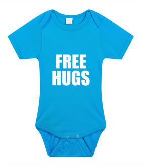 Bellatio Decorations Free hugs kraamcadeau rompertje blauw jongens 56 (1-2 maanden)