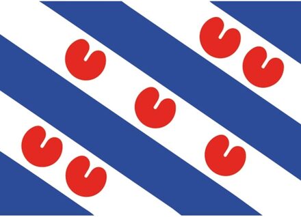 Bellatio Decorations Friesland vlag stickers - 10x stuks - 7.5 x 10 cm - hobby stickers voor binnen en buiten