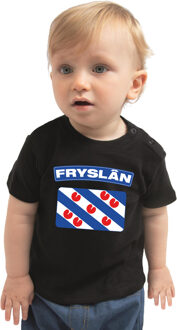 Bellatio Decorations Fryslan t-shirt met vlag Friesland zwart voor babys