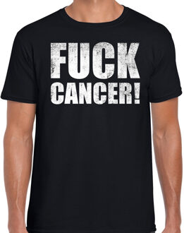 Bellatio Decorations Fuck cancer - weg met kanker t-shirt zwart voor heren L