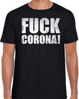 Bellatio Decorations Fuck corona protest t-shirt zwart voor heren 2XL