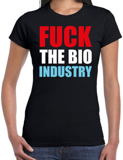 Bellatio Decorations Fuck de bio industry demonstratie / protest t-shirt zwart voor dames XS