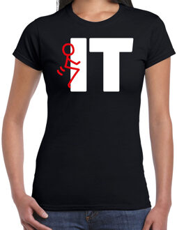 Bellatio Decorations Fuck it fun tekst t-shirt / kleding zwart voor dames 2XL