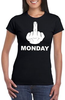 Bellatio Decorations Fuck monday t-shirt zwart voor dames 2XL