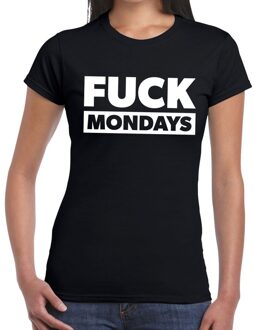 Bellatio Decorations FUCK mondays tekst t-shirt zwart dames S