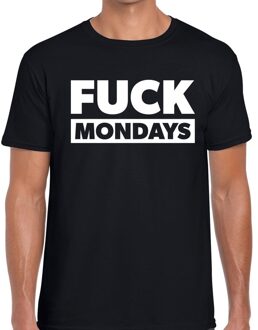 Bellatio Decorations FUCK mondays tekst t-shirt zwart heren XL
