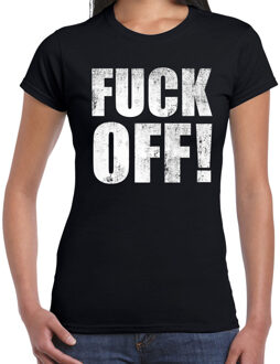 Bellatio Decorations Fuck off protest t-shirt zwart voor dames 2XL