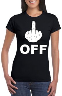 Bellatio Decorations Fuck off t-shirt zwart voor dames 2XL