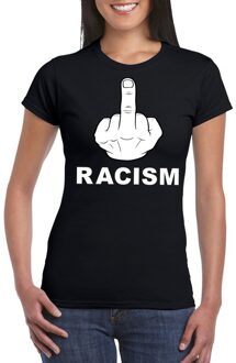 Bellatio Decorations Fuck racism t-shirt zwart voor dames 2XL