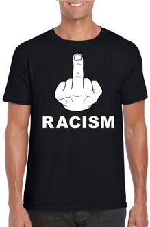 Bellatio Decorations Fuck racism t-shirt zwart voor heren 2XL