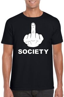Bellatio Decorations Fuck society t-shirt zwart voor heren