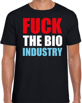 Bellatio Decorations Fuck the bio industry demonstratie / protest t-shirt zwart voor heren L
