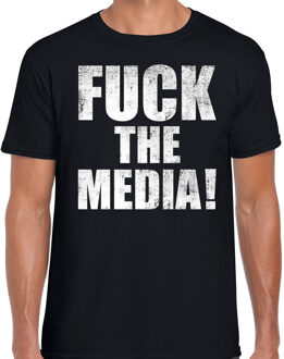 Bellatio Decorations Fuck the media protest t-shirt zwart voor heren 2XL