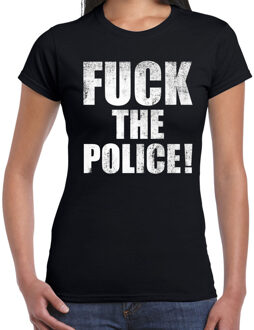 Bellatio Decorations Fuck the police protest t-shirt zwart voor dames XS