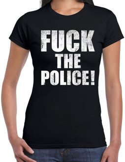 Bellatio Decorations Fuck the police protest t-shirt zwart voor dames